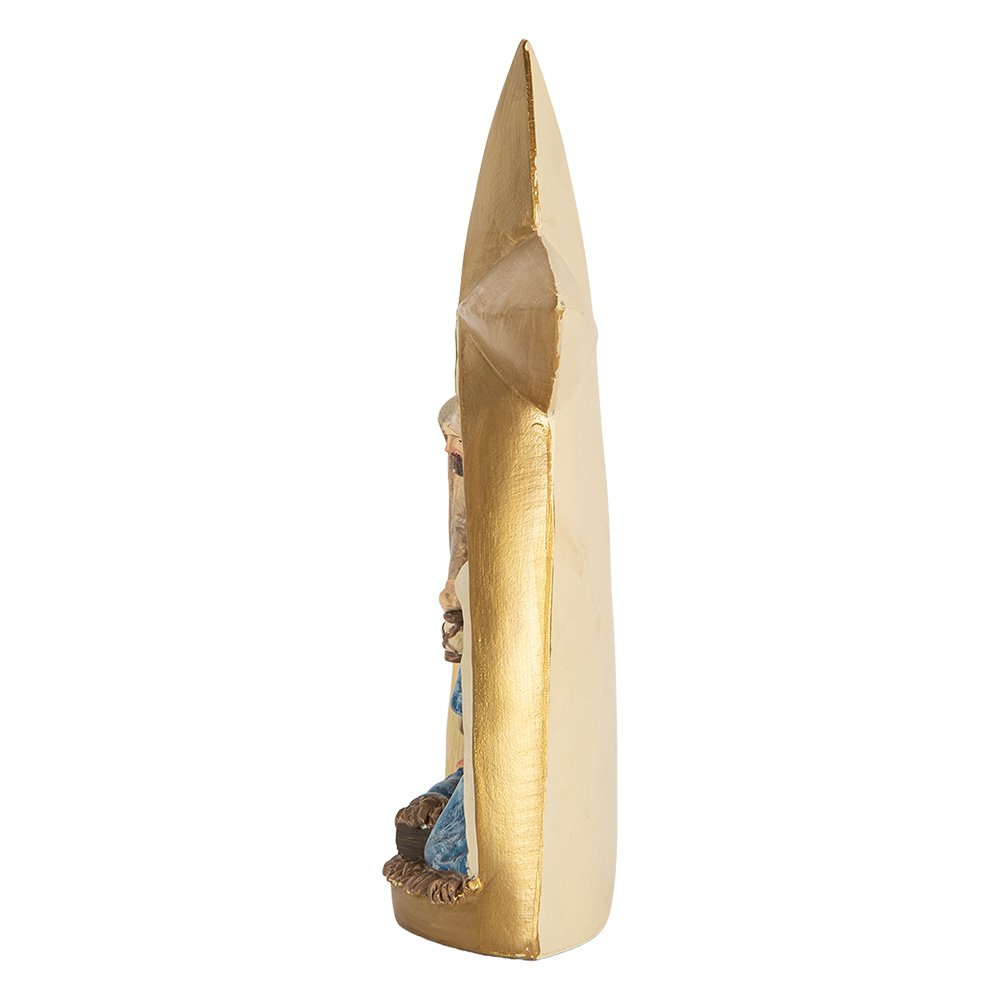 Weihnachtsdekoration Krippe in gold mit Stern 21 cm