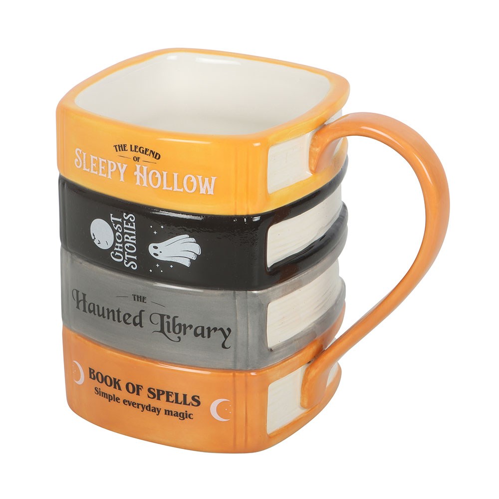 The Haunted Library 3D Tasse – Gestapelte Bücher Halloween Mug
