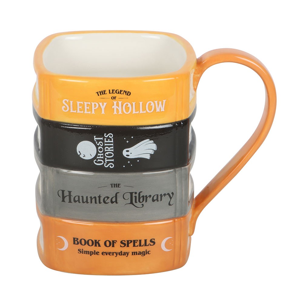 The Haunted Library 3D Tasse – Gestapelte Bücher Halloween Mug