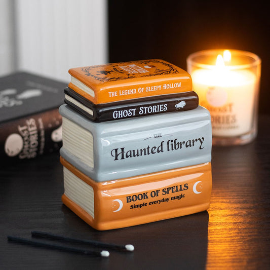 The Haunted Library Keramik Duftlampe Buchstapel Halloween
