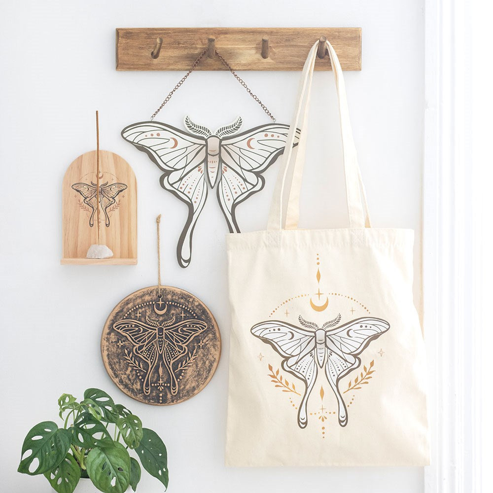 Wanddeko Nachtfalter Luna Moth Vintage Witchy MDF