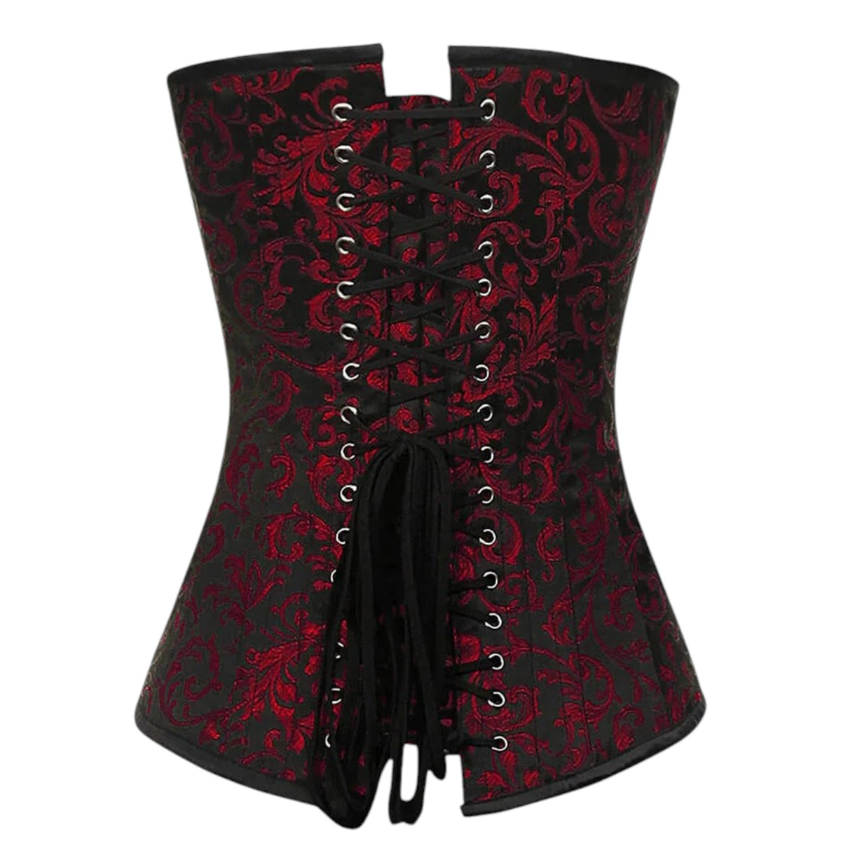 Barockes Vollbrustkorsett "Alison" bordeaux mit Ornamenten Gothic