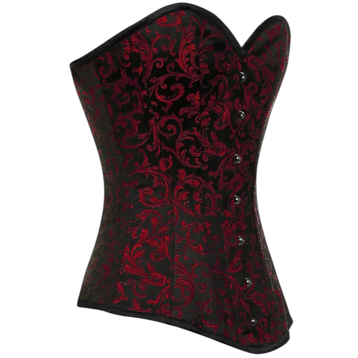 Barockes Vollbrustkorsett "Alison" bordeaux mit Ornamenten Gothic