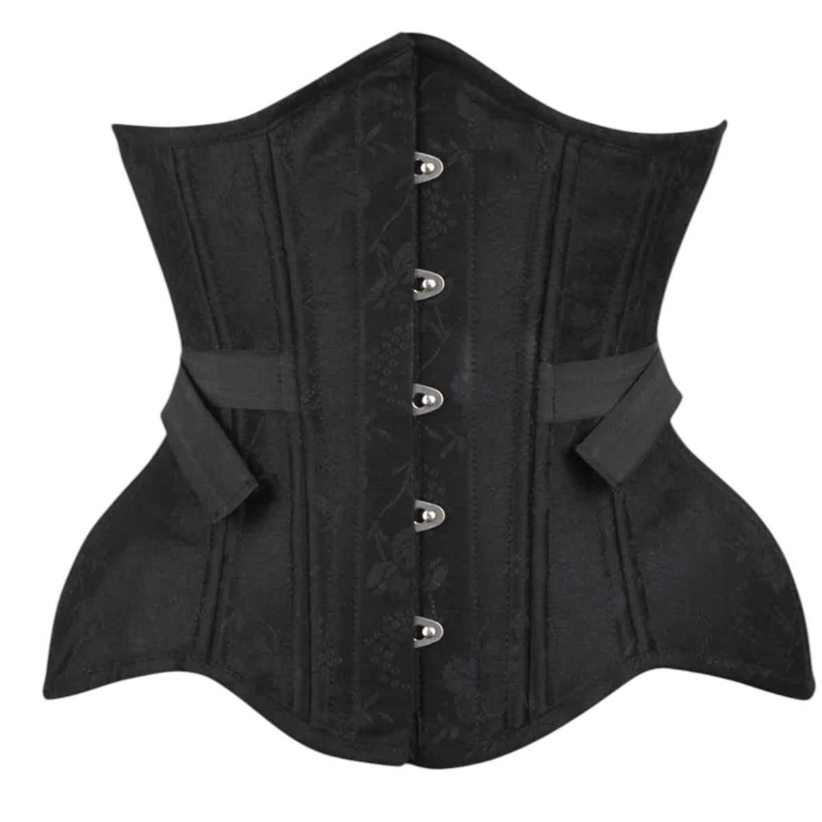 Gothic Curvy-Unterbrustkorsett  schwarz mit Fächerschnürung