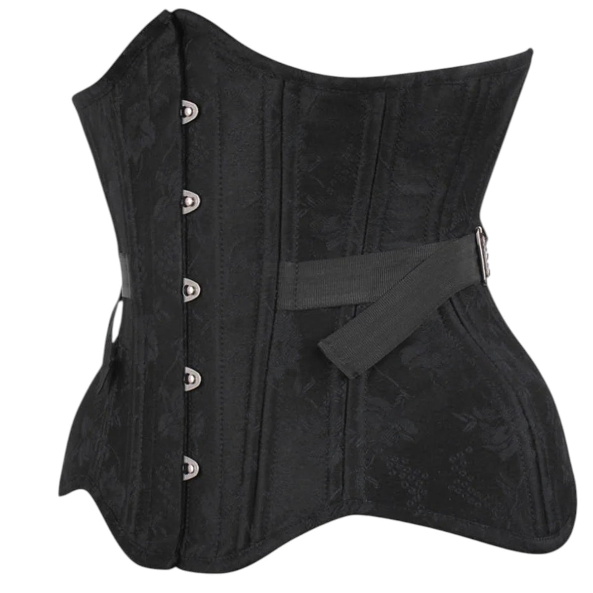 Gothic Curvy-Unterbrustkorsett  schwarz mit Fächerschnürung