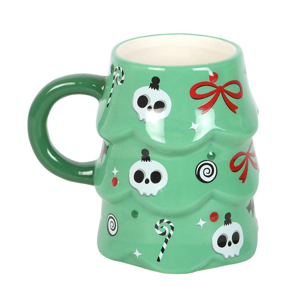 Gothic verrückte Weihnachtstasse Becher Weihnachtsbaum