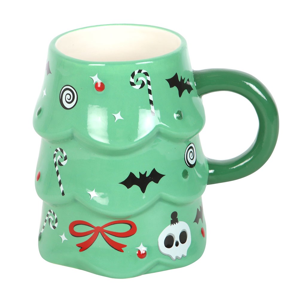 Gothic verrückte Weihnachtstasse Becher Weihnachtsbaum