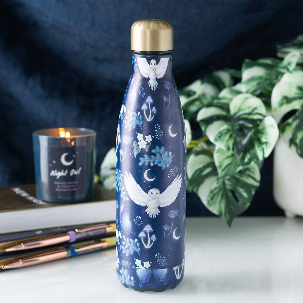 Night Flight Trinkflasche - Mystische Eule 500ml -Thermosflasche Fantasy