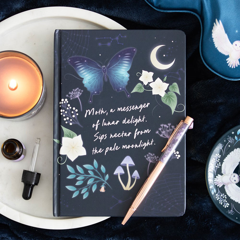 Notizbuch „Midnight Moth“ mit Amethyst-Kugelschreiber