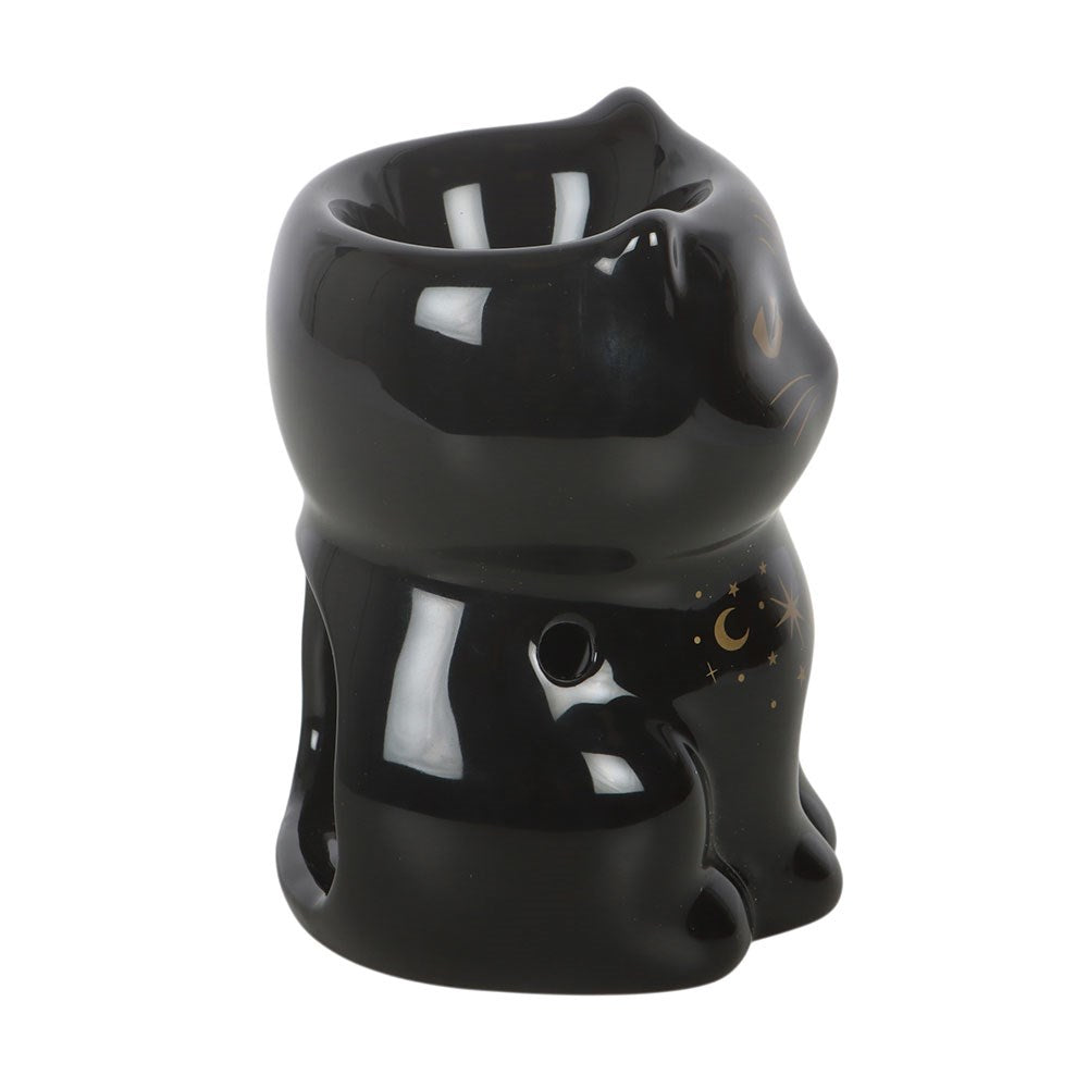 Mystischen Katze als Duftlampe Cat Magick Burner schwarz-gold