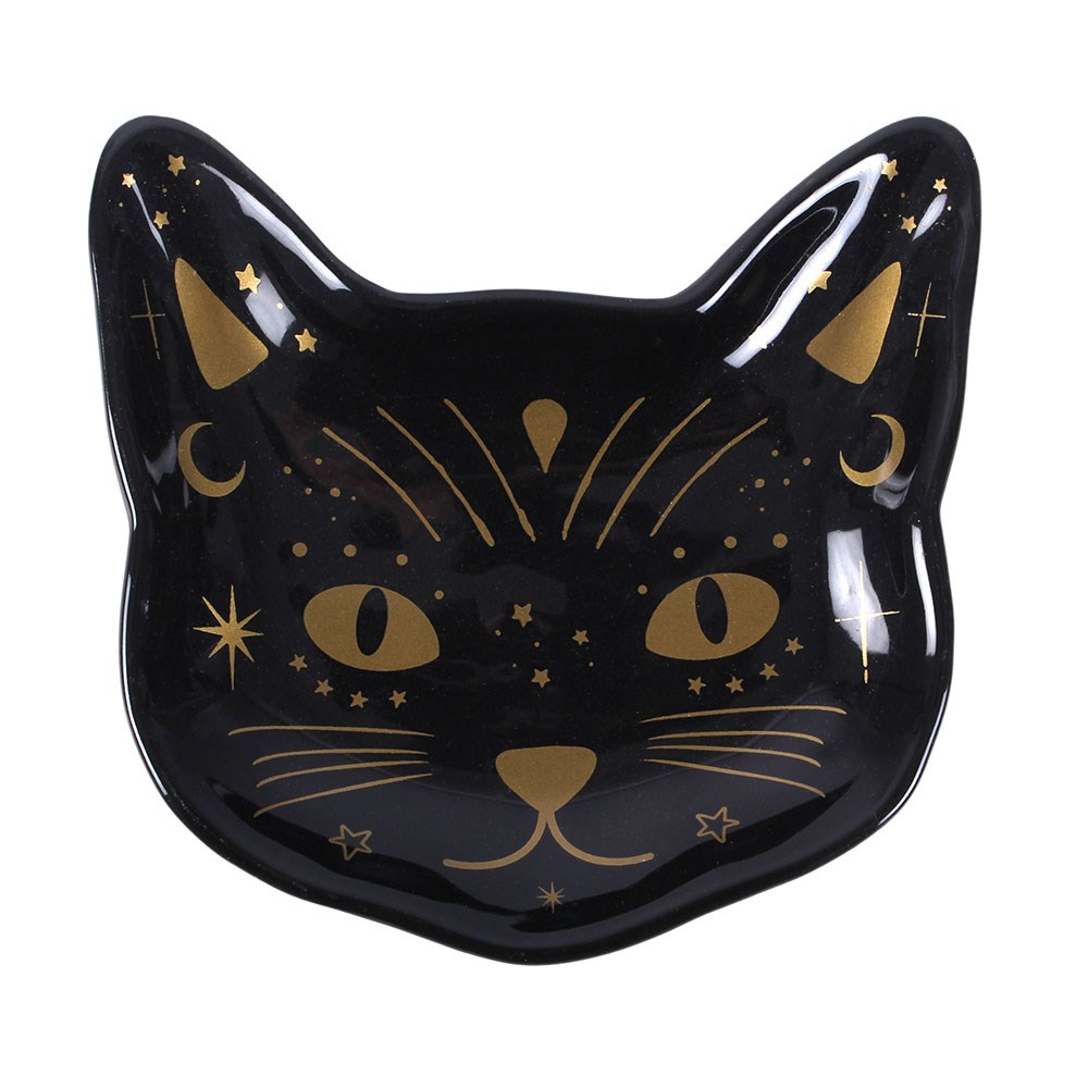 Black Cat Magick Keramik-Schmuckschale Gothic Deko