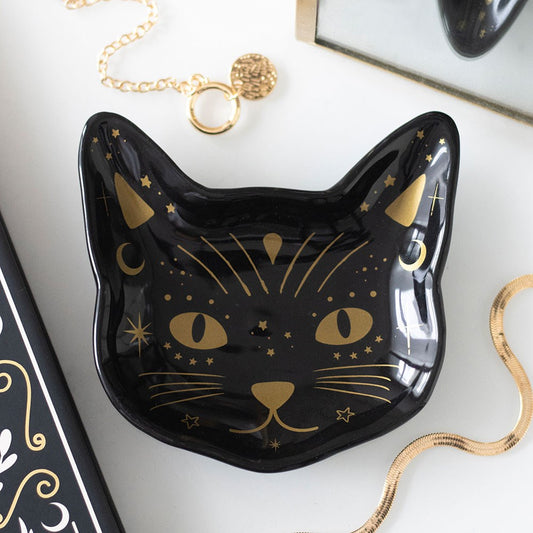 Black Cat Magick Keramik-Schmuckschale Gothic Deko
