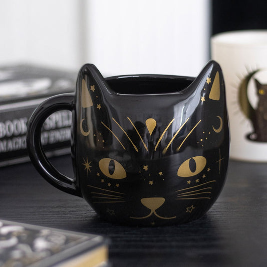 Schwarze Gothic Katzen 3D Tasse