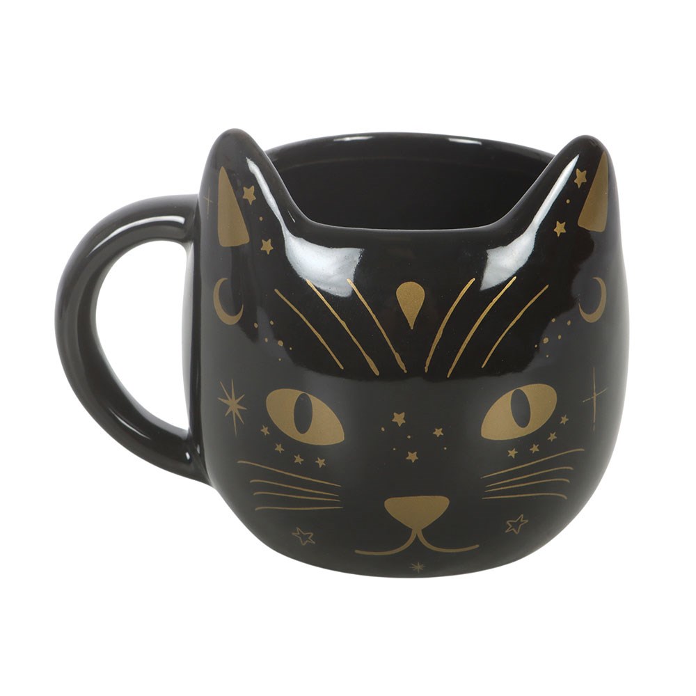Schwarze Gothic Katzen 3D Tasse