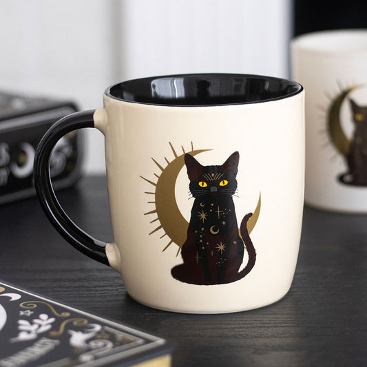 Magick Cat Keramiktasse – Schwarze Katze mit Mond
