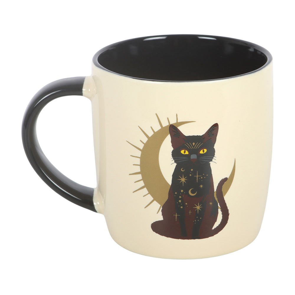 Magick Cat Keramiktasse – Schwarze Katze mit Mond