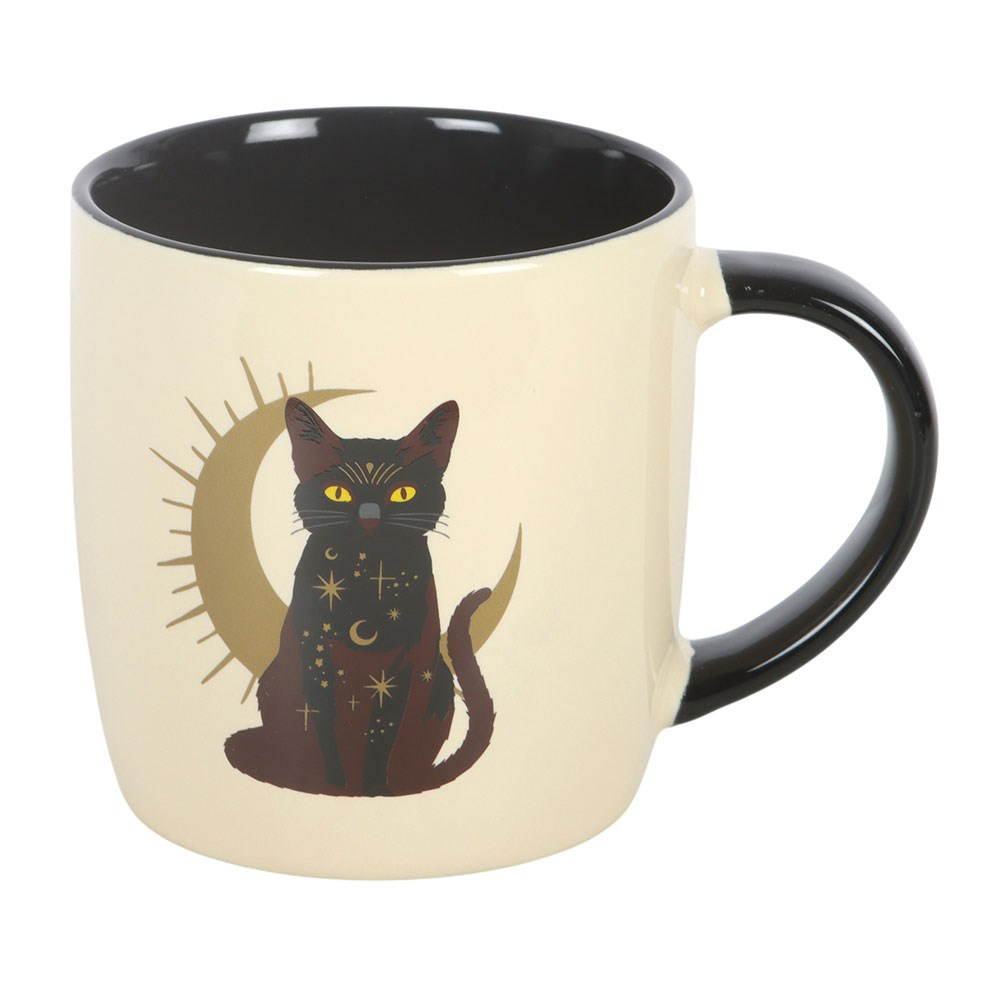 Magick Cat Keramiktasse – Schwarze Katze mit Mond