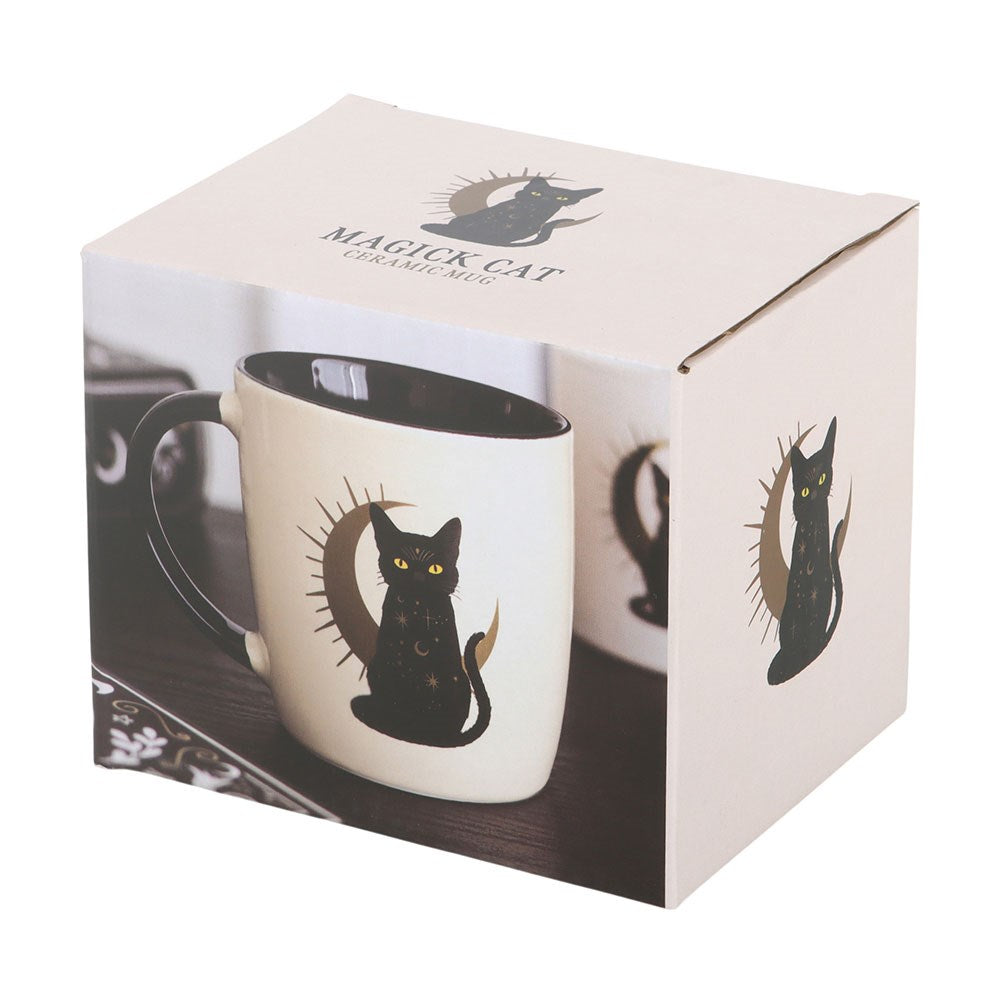 Magick Cat Keramiktasse – Schwarze Katze mit Mond