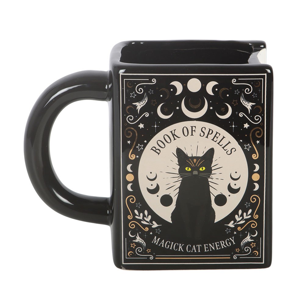 Book of Spells Magick Cat Katzen Gothic Tasse Buchform