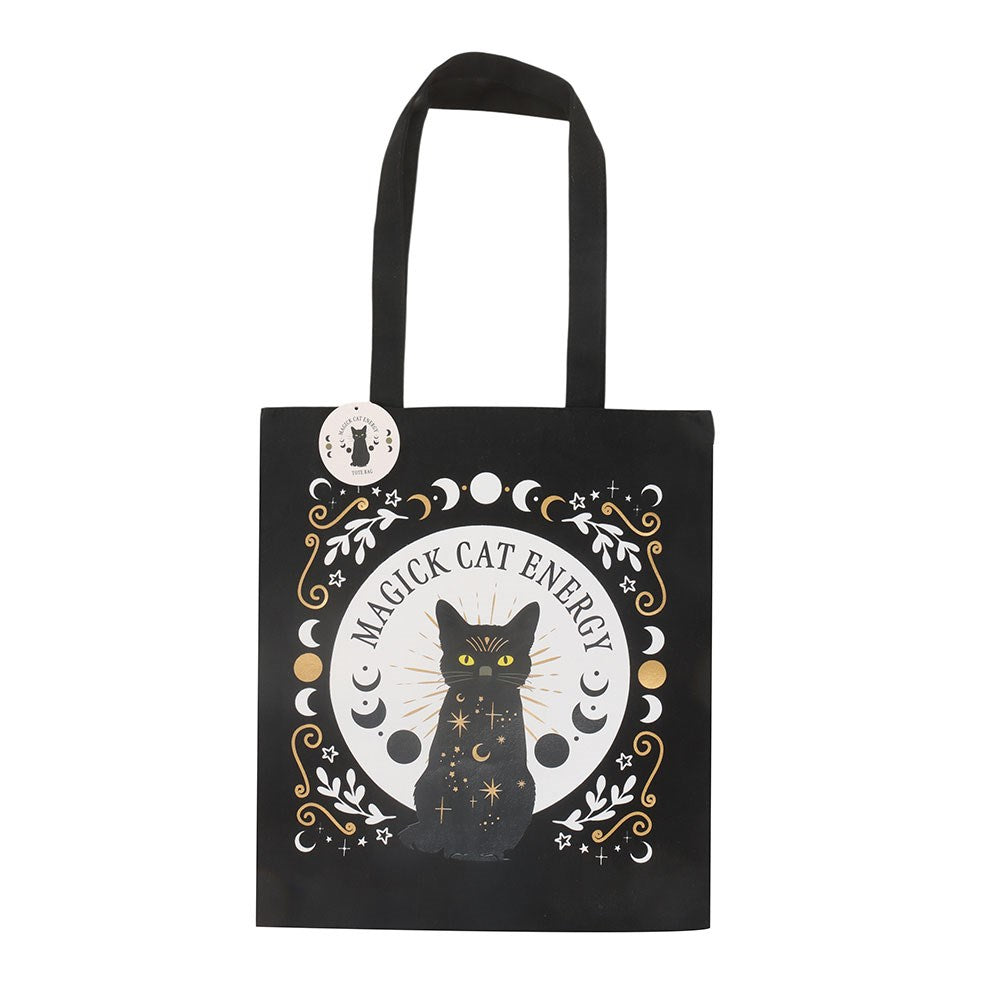 Gothic mystische Stofftasche Umhängetasche "Magick Cat"