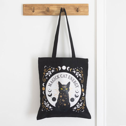 Gothic mystische Stofftasche Umhängetasche "Magick Cat"