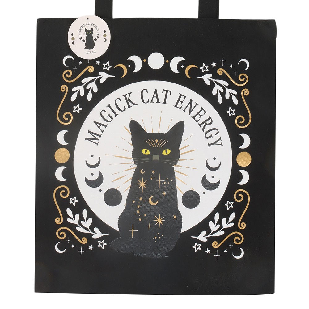 Gothic mystische Stofftasche Umhängetasche "Magick Cat"