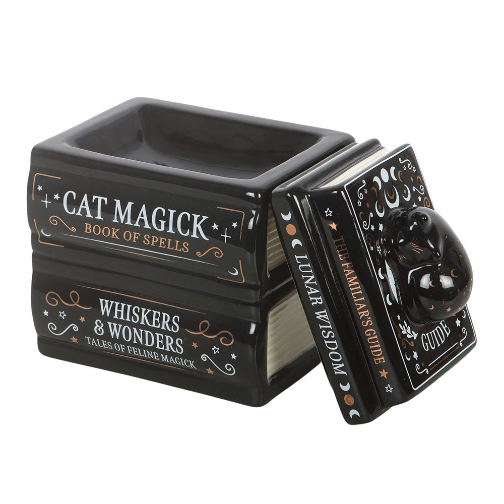 Duftlampe Cat Magick – Book of Spells - Gothic Ölbrenner Katze