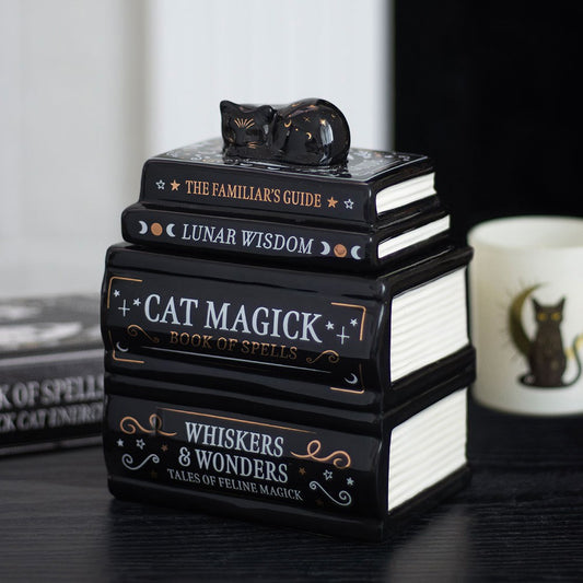 Duftlampe Cat Magick – Book of Spells - Gothic Ölbrenner Katze