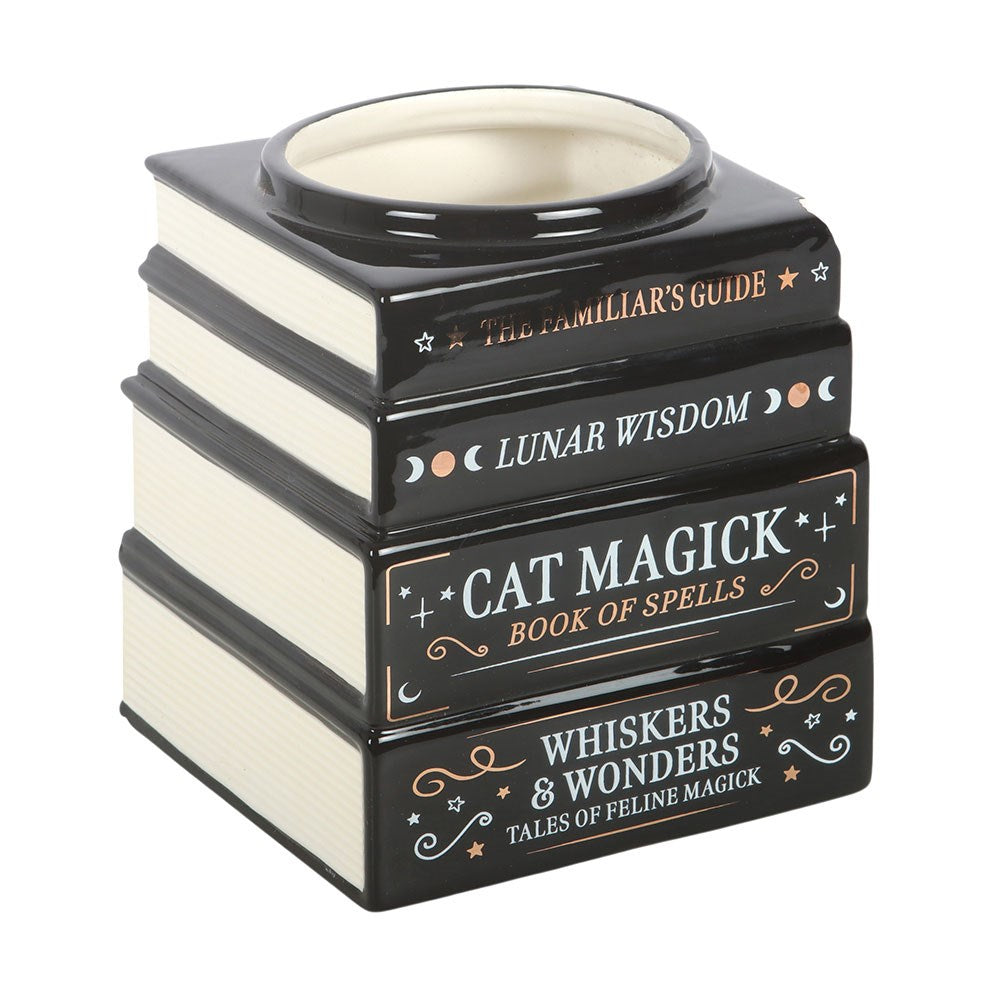 Gothic Vase Buchstapel "Cat Magick" in schwarz-gold