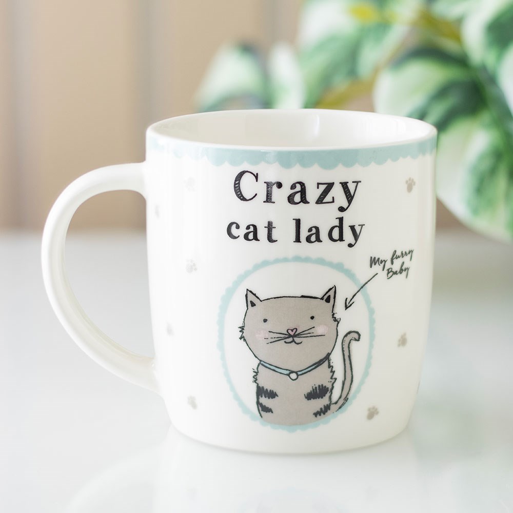 Sweet "Crazy cat Lady" Kaffebecher Tasse Katzenmotiv 320 ml