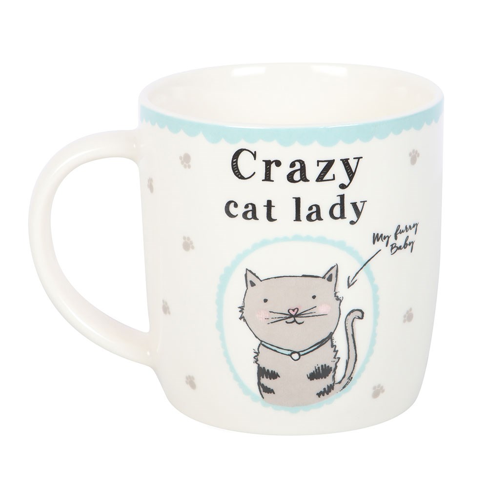 Sweet "Crazy cat Lady" Kaffebecher Tasse Katzenmotiv 320 ml