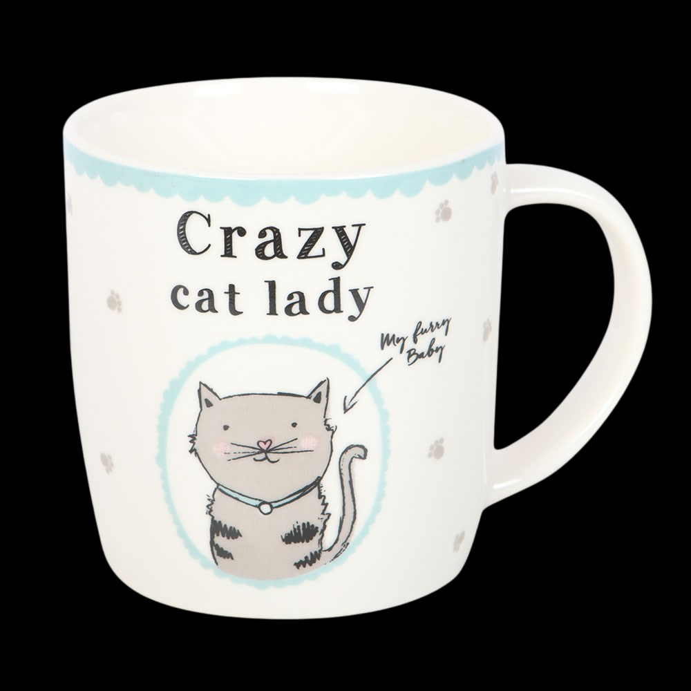 Sweet "Crazy cat Lady" Kaffebecher Tasse Katzenmotiv 320 ml