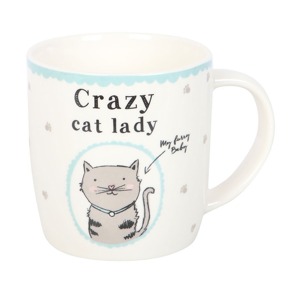 Sweet "Crazy cat Lady" Kaffebecher Tasse Katzenmotiv 320 ml