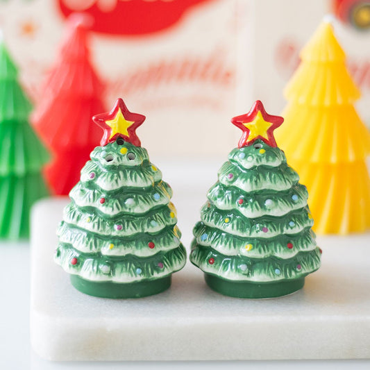 Nostalgische Weihnachtsbäume Salz- und Pfefferstreuer