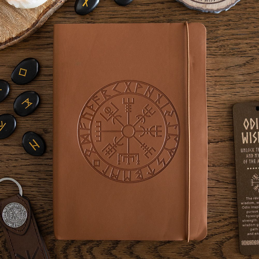 Wikinger Runen Notizbuch mit Stift vintage "Viking Compass" A5