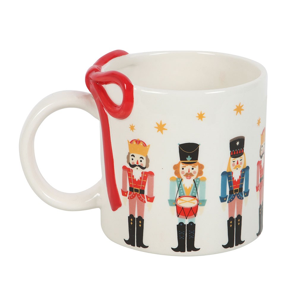 3D Tasse Weihnachten mit Nussknacker-Print und Schleife