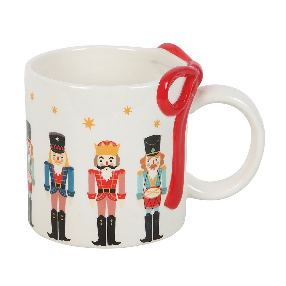 3D Tasse Weihnachten mit Nussknacker-Print und Schleife