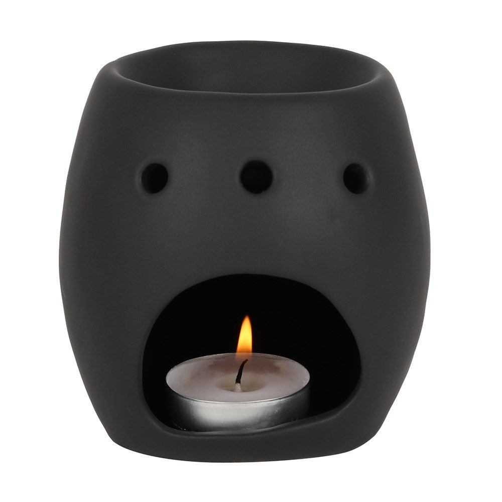 Totenkopf-Duftlampe Anthrazit – 13 cm Skull Wachbrenner Gothic