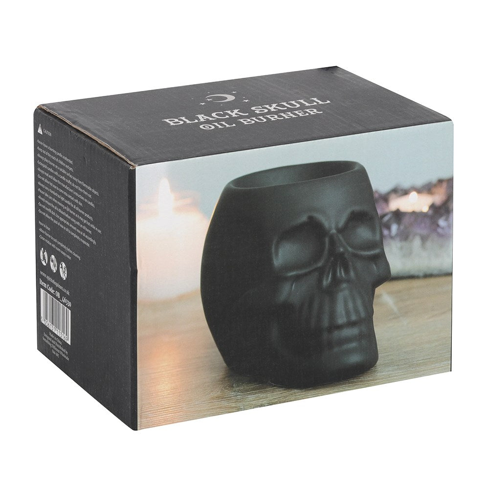 Totenkopf-Duftlampe Anthrazit – 13 cm Skull Wachbrenner Gothic