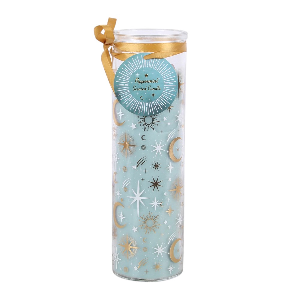 Peppermint Scented Candle – Produktansicht weißer Hintergrund mit Etikett