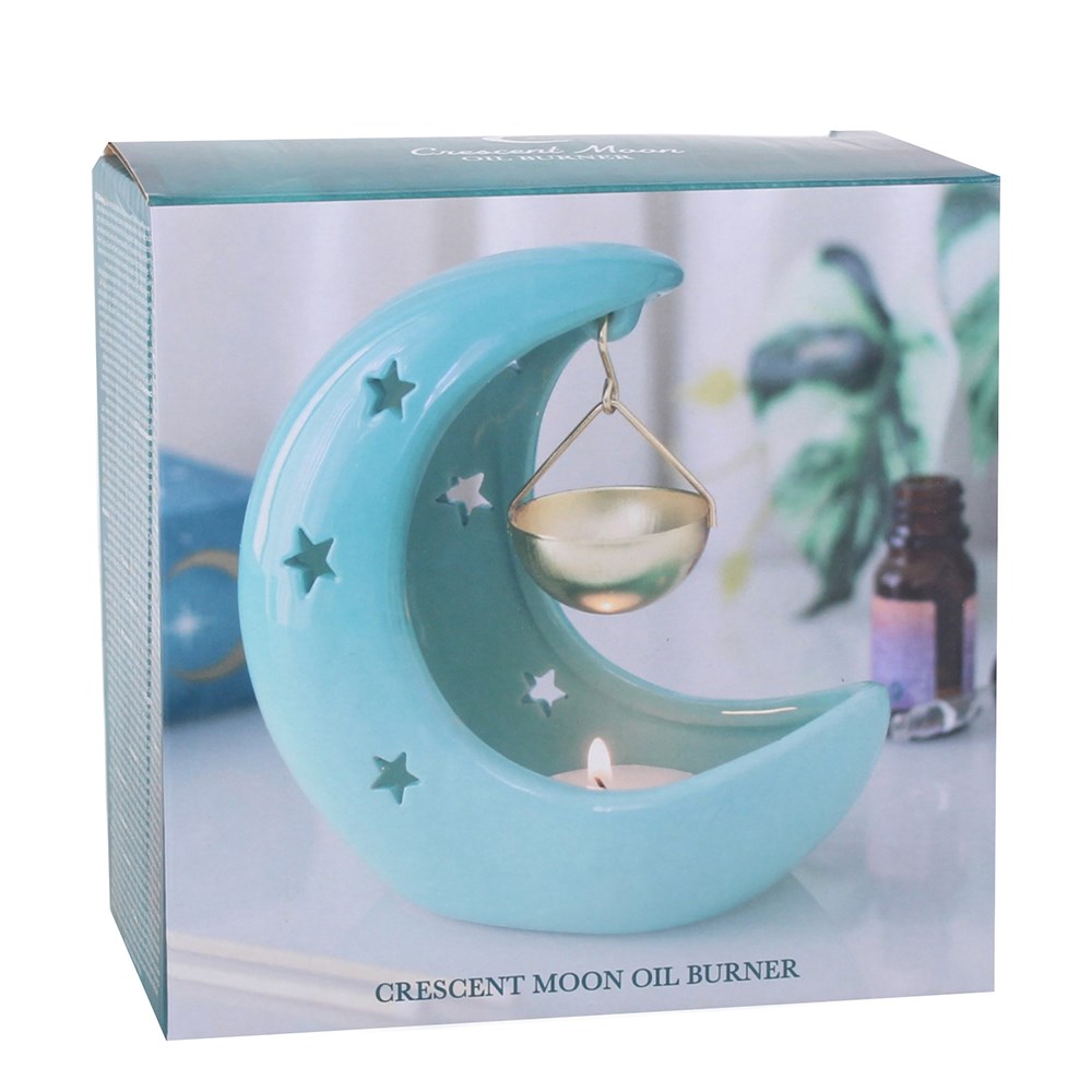 Crescent Moon Oil Burner – Lifestyle mit brennendem Teelicht und Ätherischem Öl