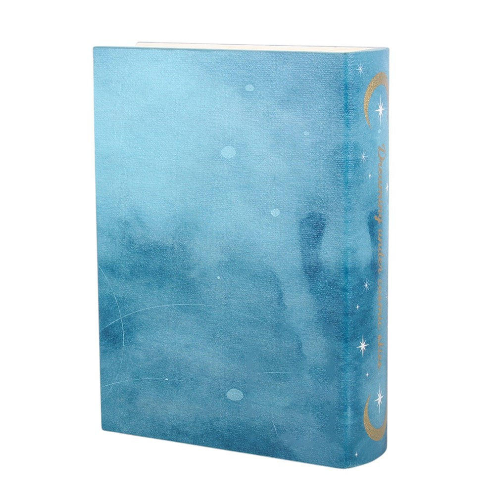 Dream Journal Buchbox – Rückansicht Blau mit Mondmotiv