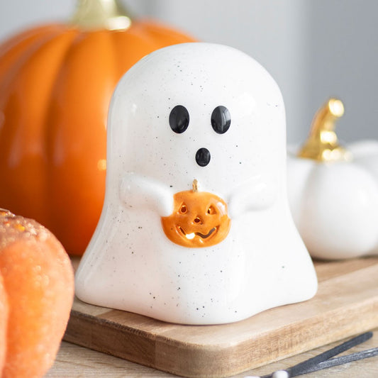 Süßer Geister Kürbis Teelichthalter Halloween 11 cm