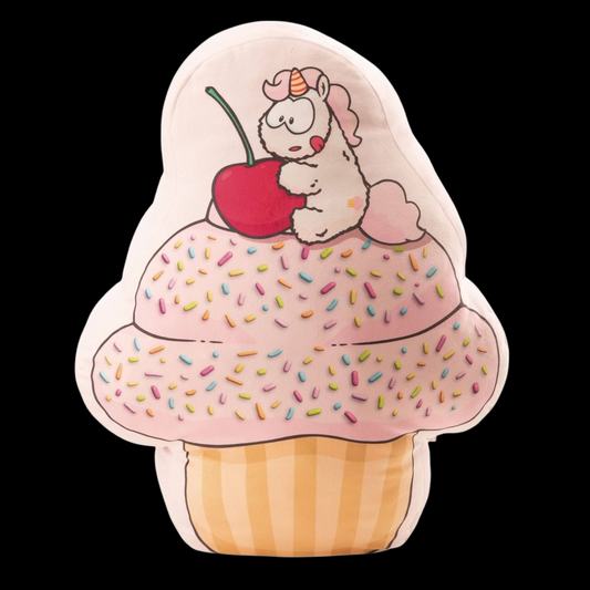 Kuscheltier Kissen XL Plüschfigur Cupcake & Einhorn Höhe 60 cm