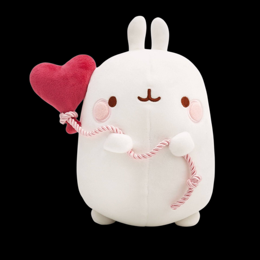 Nici Kuscheltier Molang 24cm mit Herzballon in Geschenkverpackung