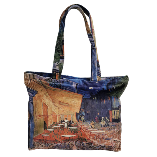 Künstler Einkaufstasche blau "van Gogh" "Nachtcafé" vintage