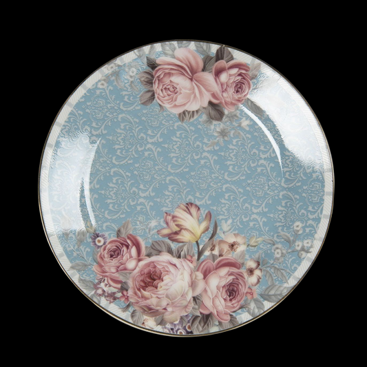 Romantischer Frühstücks Teller vintage mit Blumenmuster 18 cm