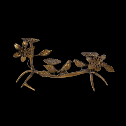 Nostalgischer Kerzenständer Vögel goldfarben 50 cm