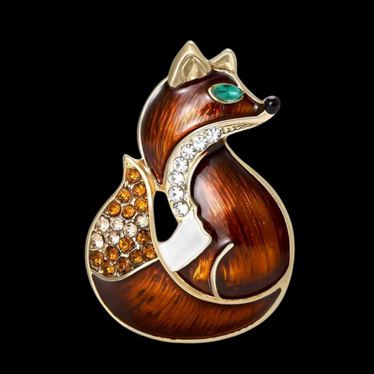 Vintage Brosche Fuchs mit Strass