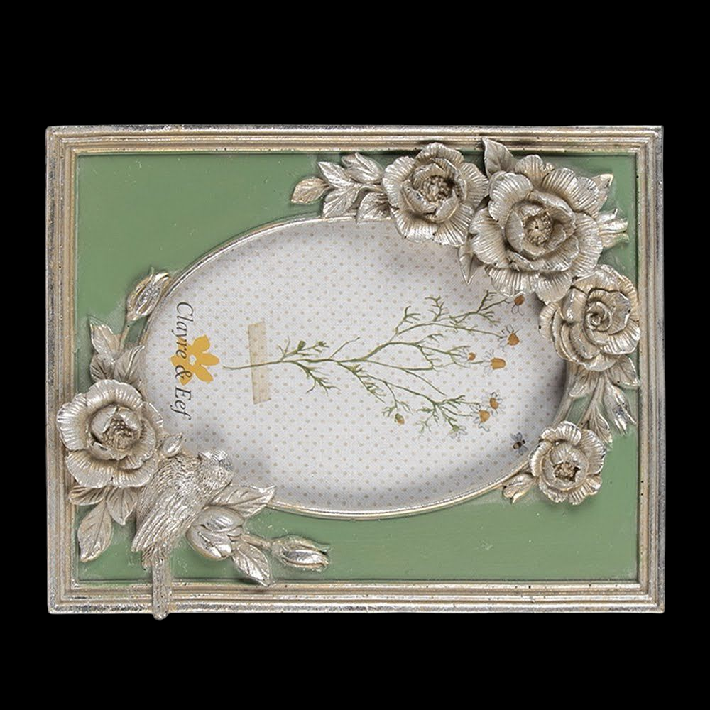 Nostalgischer Bilderrahmen 10 x 15 in grün & roségold vintage